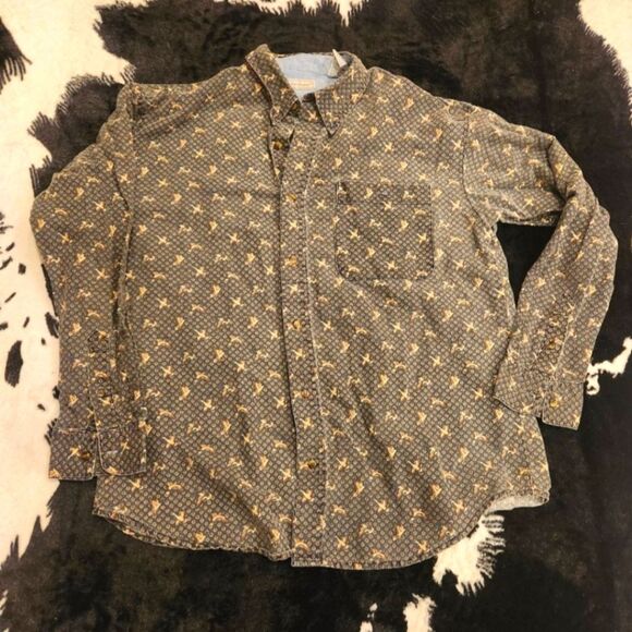 Vintage 1990s Bugle Boy Company Button Down Duck Print Shirt Men's XL - Picture 1 of 9